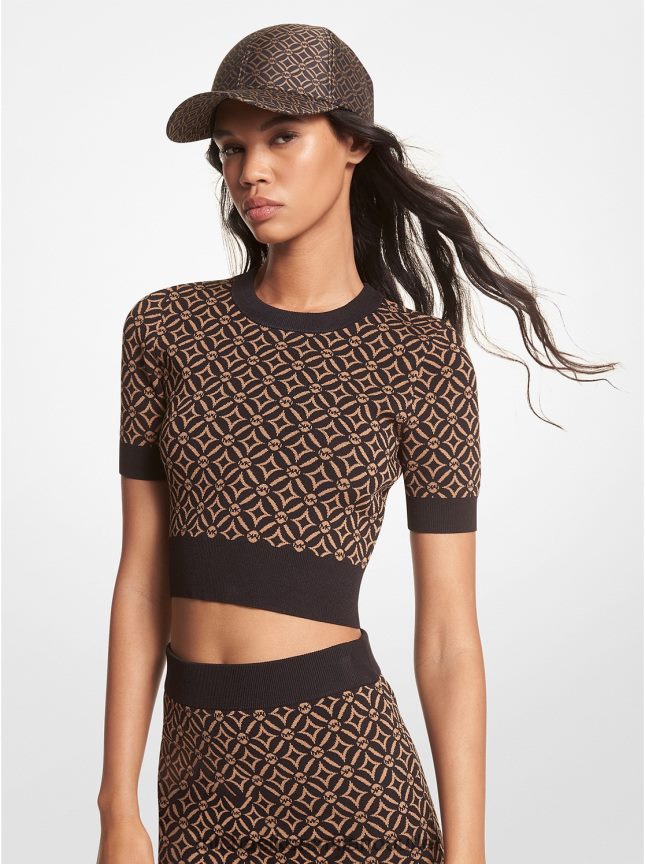 Michael Kors parte superiore in jacquard con logo donne buccia P06L0L403 vestiario