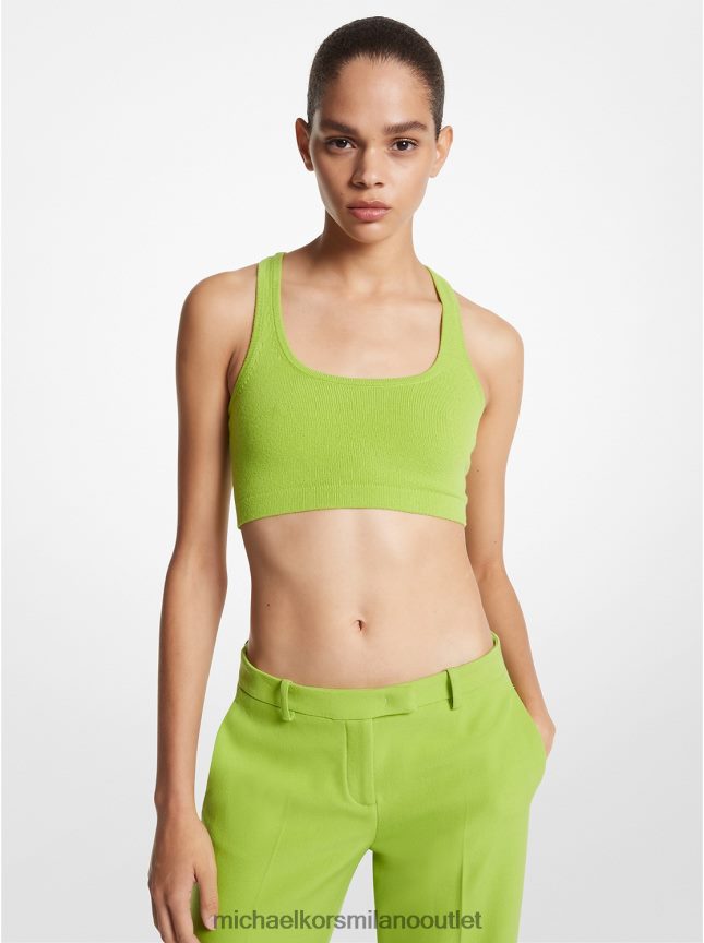 Michael Kors canotta corta della collezione cashmere donne lime P06L0L3529 vestiario