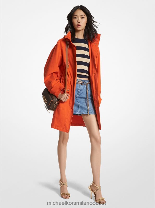 Michael Kors Anorak in cordoncino di cotone elasticizzato donne arancione ottico P06L0L194 vestiario