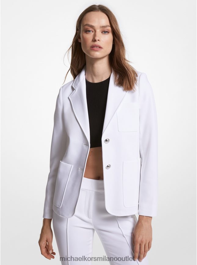Michael Kors Blazer in crêpe elasticizzato donne bianco P06L0L224 vestiario