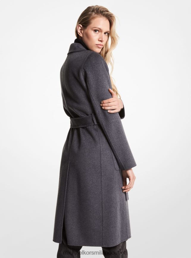 Michael Kors Cappotto a vestaglia in misto lana donne grigio erica P06L0L253 vestiario
