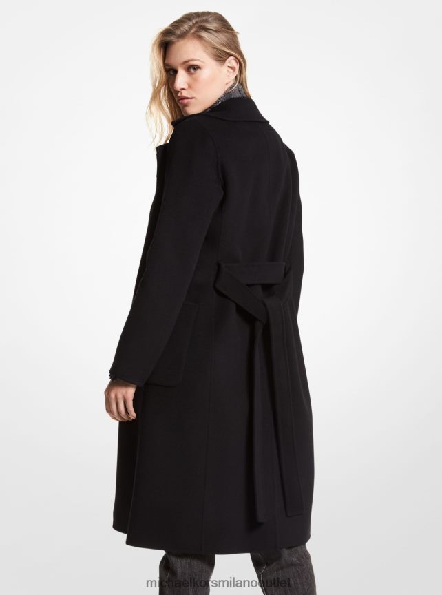 Michael Kors Cappotto a vestaglia in misto lana donne nero P06L0L269 vestiario