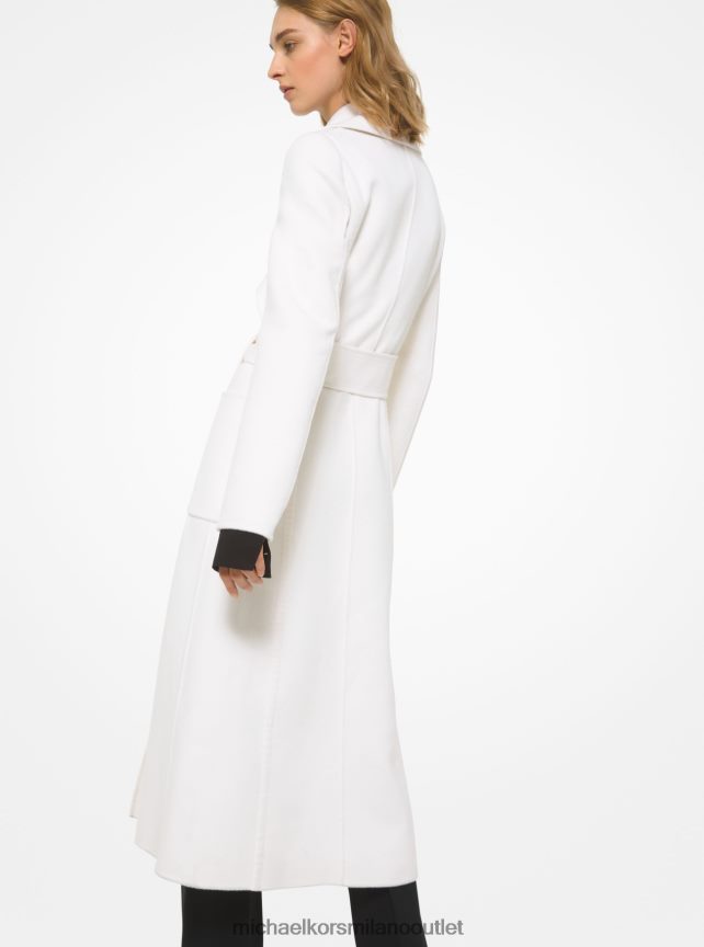Michael Kors Cappotto con cintura in misto cashgora della collezione donne bianco P06L0L3733 vestiario