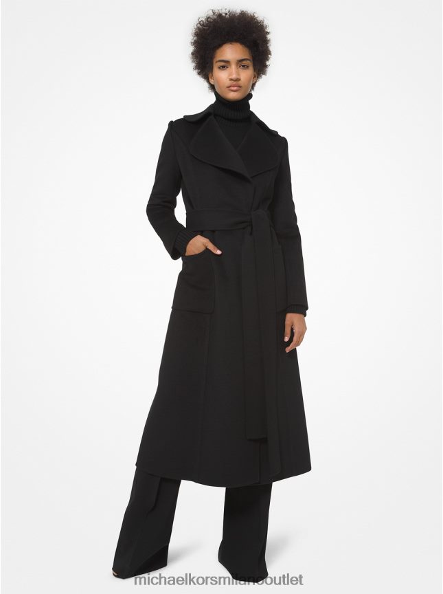 Michael Kors Cappotto con cintura in misto cashgora della collezione donne nero P06L0L3731 vestiario