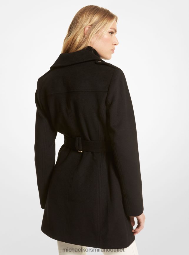 Michael Kors Cappotto con cintura in misto lana donne nero P06L0L265 vestiario