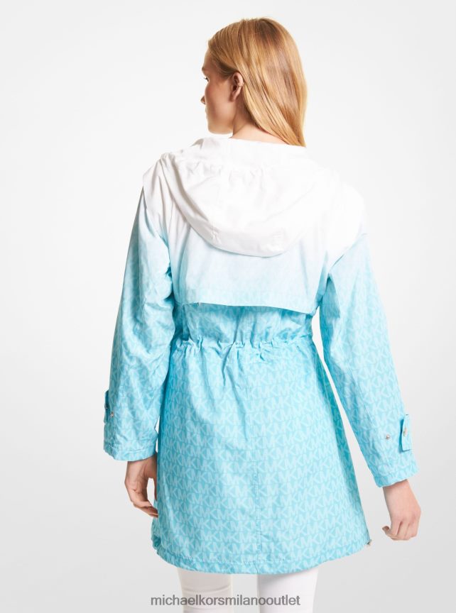Michael Kors Giacca a vento in cire con logo ombre donne turchese P06L0L332 vestiario