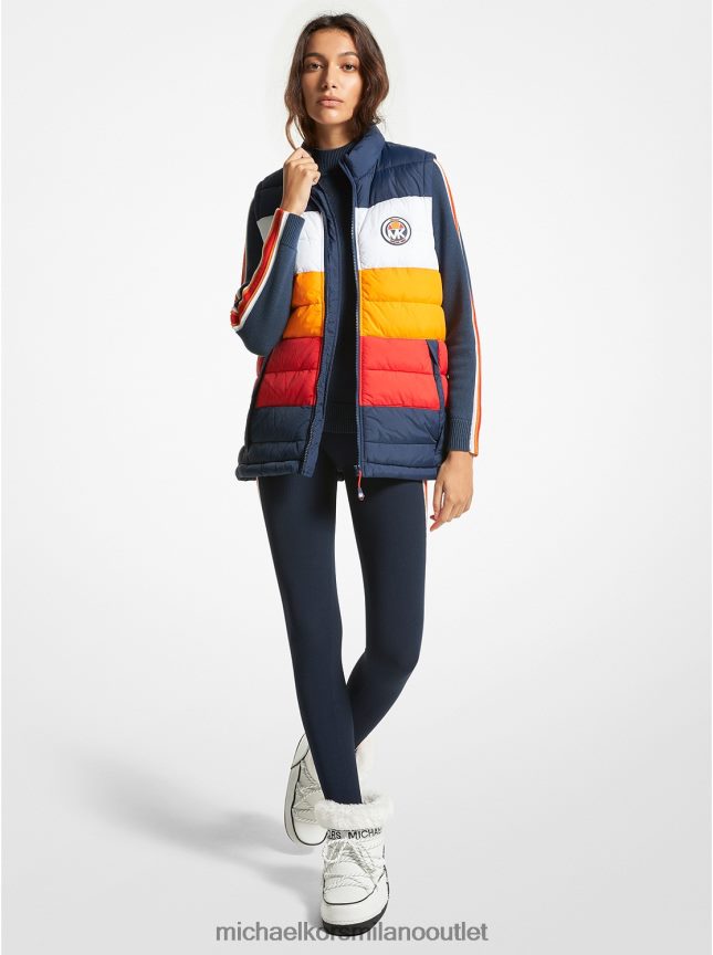 Michael Kors Gilet da sci in nylon color block mk x ellesse vail donne bianco ottico P06L0L280 vestiario