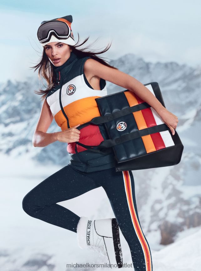 Michael Kors Gilet da sci in nylon color block mk x ellesse vail donne bianco ottico P06L0L280 vestiario