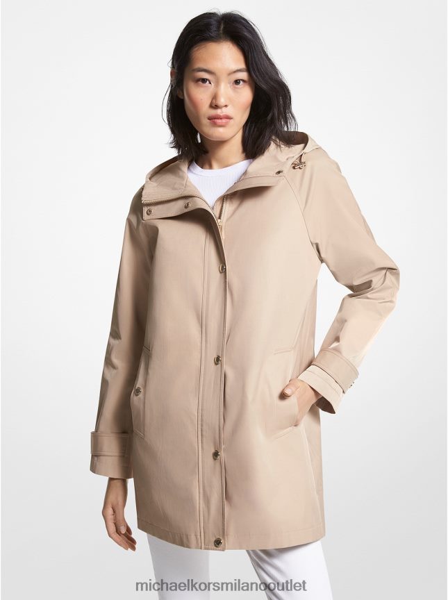Michael Kors Impermeabile con cappuccio in misto cotone donne cachi P06L0L203 vestiario