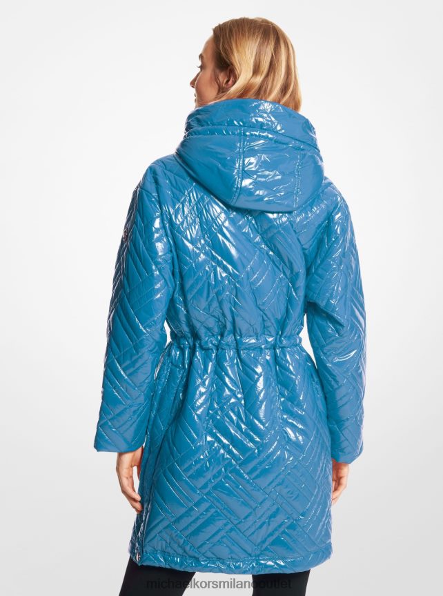 Michael Kors Piumino in nylon ciré trapuntato donne laguna P06L0L354 vestiario