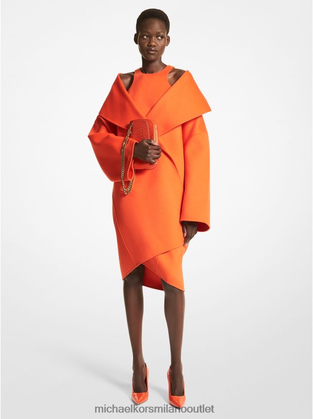 Michael Kors Pochette della collezione in lana melton double face donne arancia P06L0L3597 vestiario
