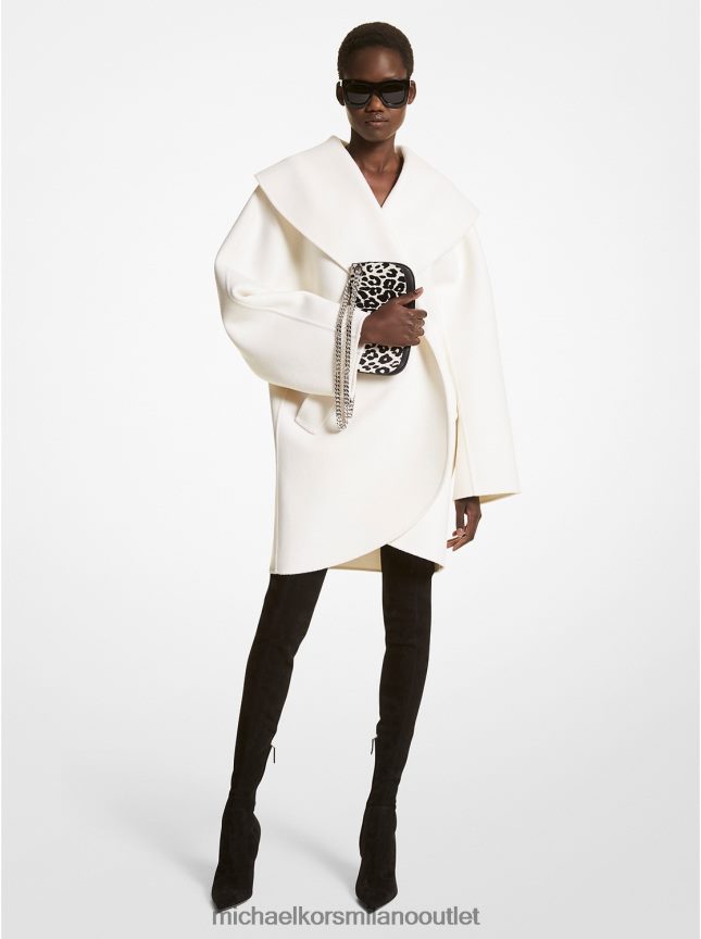 Michael Kors Pochette della collezione in lana melton double face donne bianco P06L0L3635 vestiario