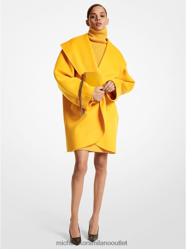 Michael Kors Pochette della collezione in lana melton double face donne calendula P06L0L3633 vestiario