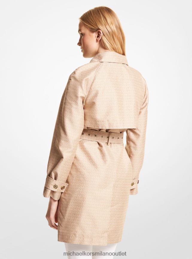 Michael Kors Trench con doppia zip in jacquard con logo donne cachi P06L0L226 vestiario