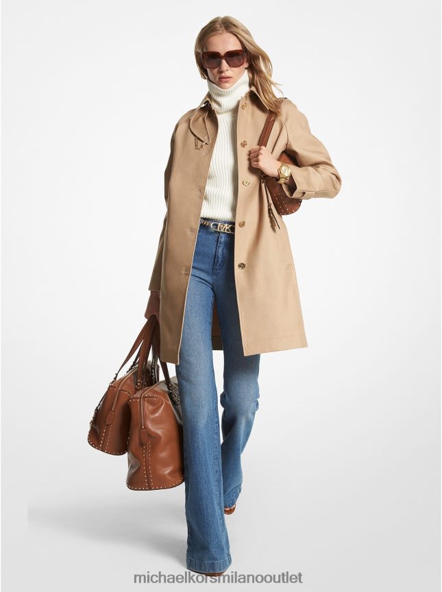 Michael Kors Trench in cotone con cintura donne cachi P06L0L205 vestiario