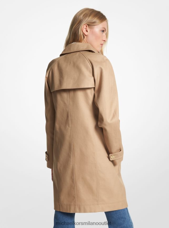 Michael Kors Trench in cotone con cintura donne cachi P06L0L205 vestiario