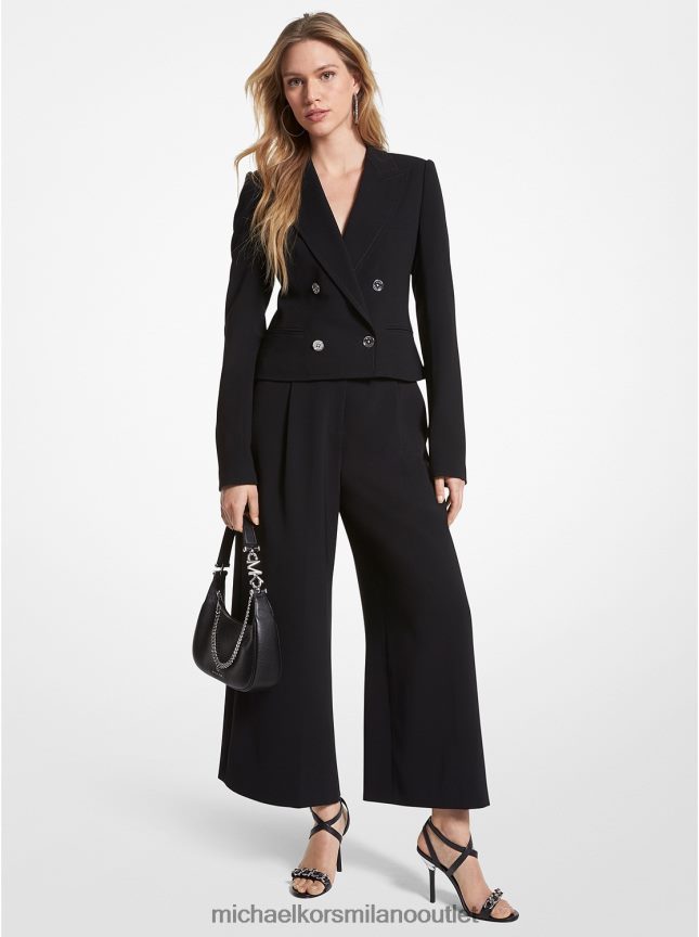 Michael Kors blazer corto in crêpe donne nero P06L0L221 vestiario