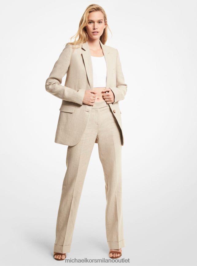 Michael Kors blazer fidanzato in lino lavato donne canapa P06L0L325 vestiario