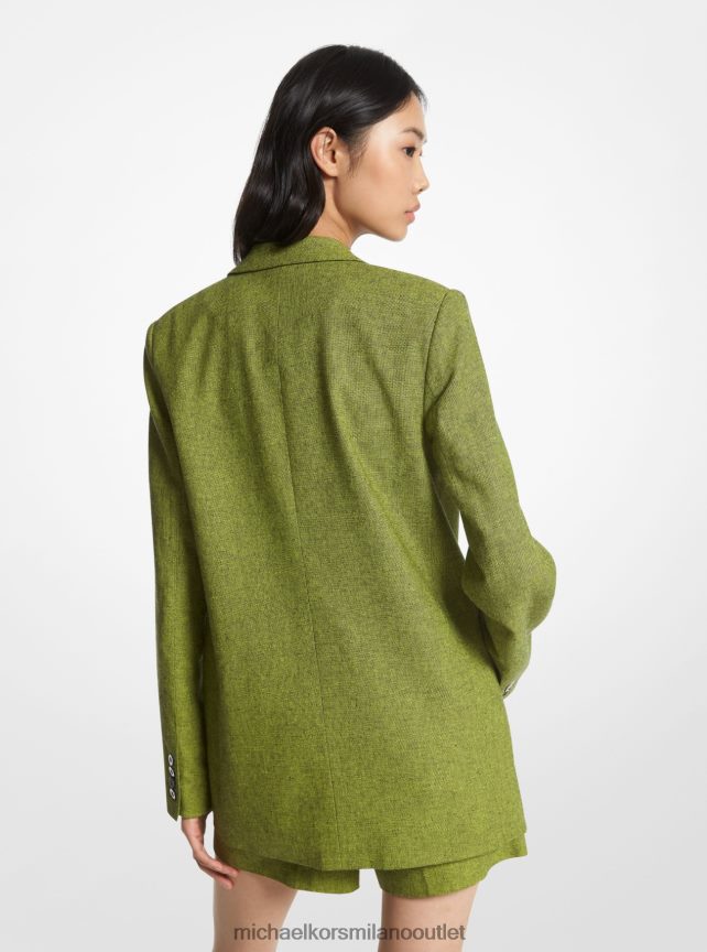 Michael Kors blazer fidanzato in misto lino donne brt limetta P06L0L321 vestiario