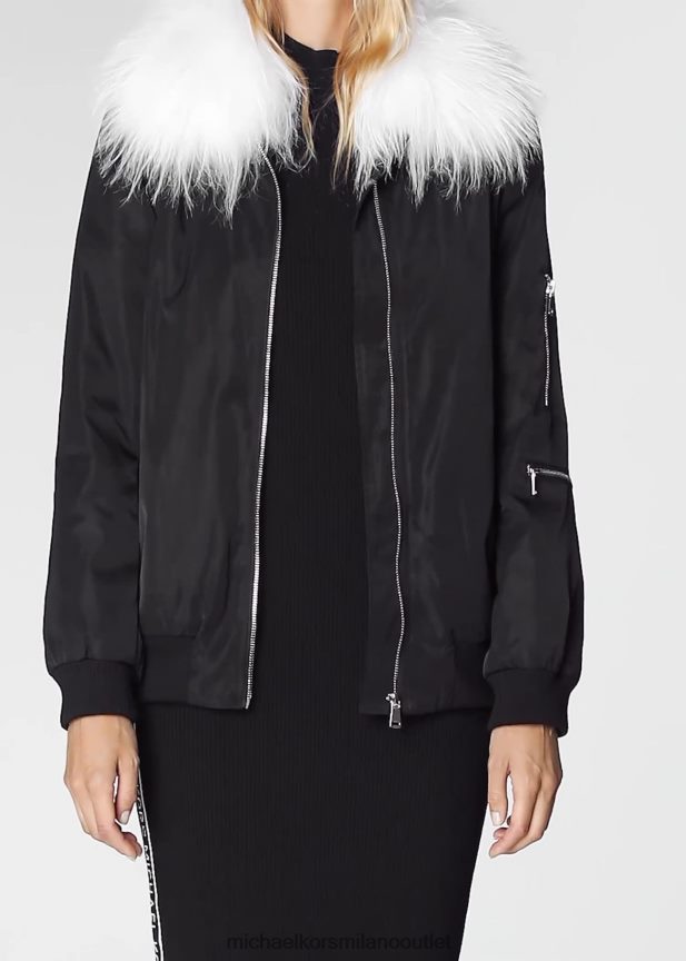Michael Kors bomber con collo in pelo di capra donne nero P06L0L366 vestiario
