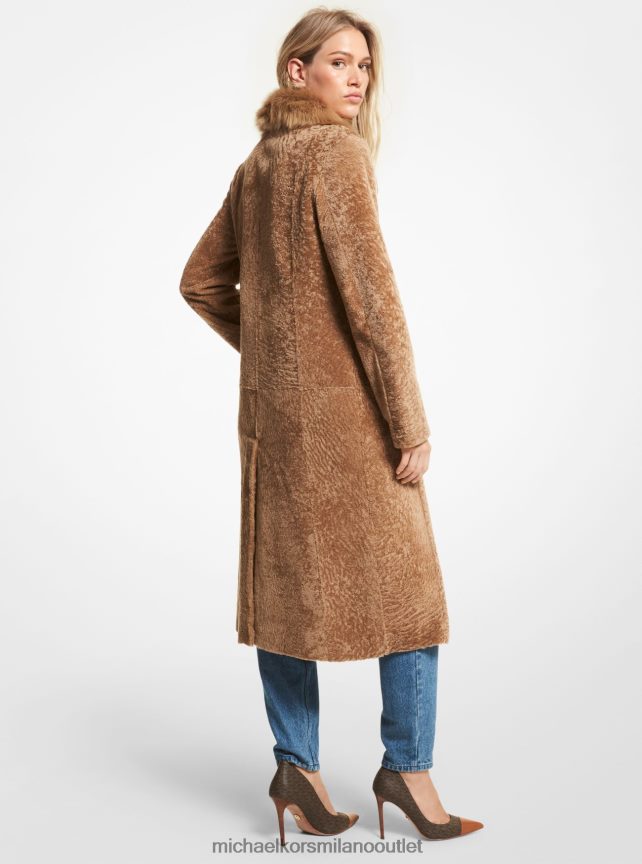 Michael Kors cappotto in shearling donne cammello P06L0L327 vestiario