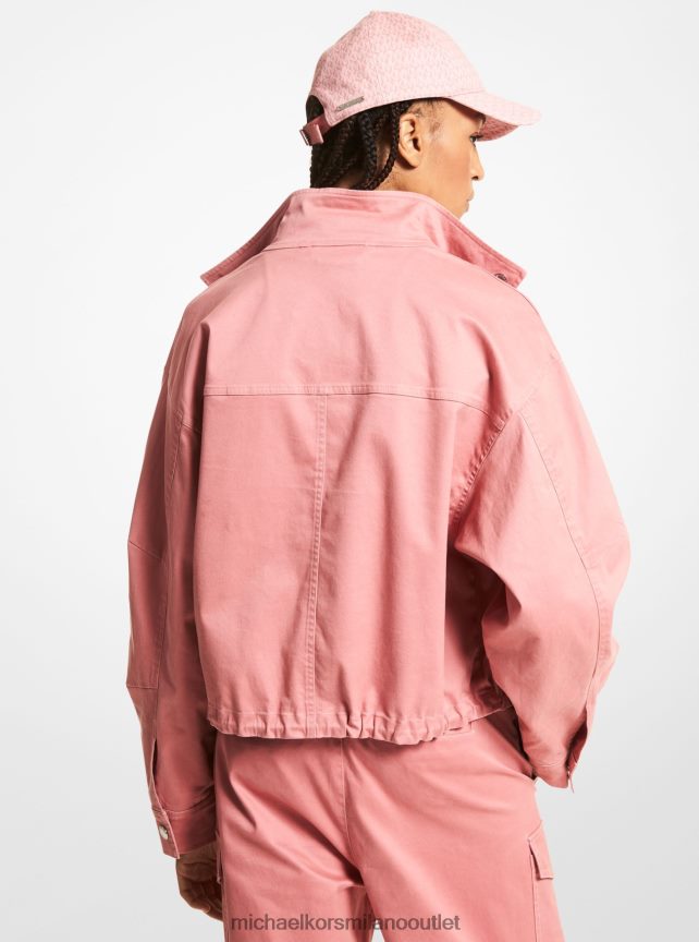 Michael Kors giacca a vento in cotone organico elasticizzato donne rosa polverosa P06L0L334 vestiario
