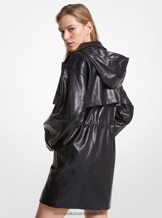 Michael Kors giacca a vento in finta pelle donne nero P06L0L229 vestiario