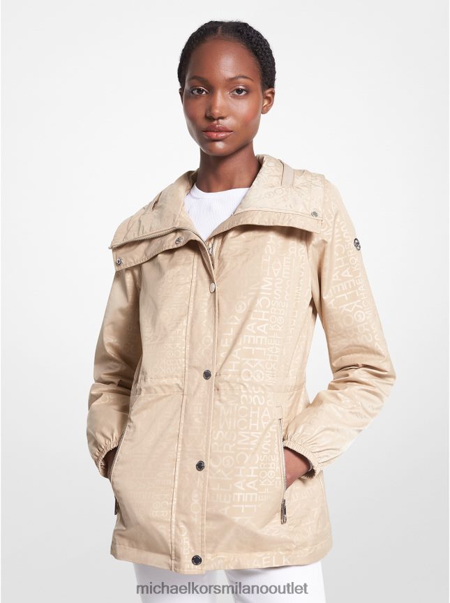Michael Kors giacca a vento in tessuto con stampa del logo donne cachi P06L0L214 vestiario