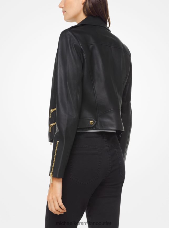 Michael Kors giacca da motociclista in pelle donne nero P06L0L343 vestiario