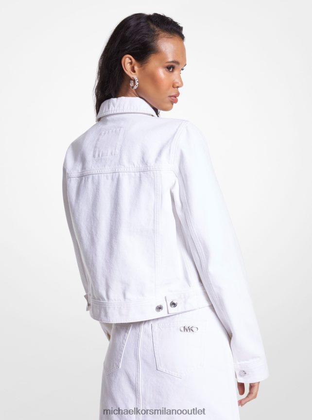 Michael Kors giacca pratica in denim donne bianco ottico P06L0L213 vestiario
