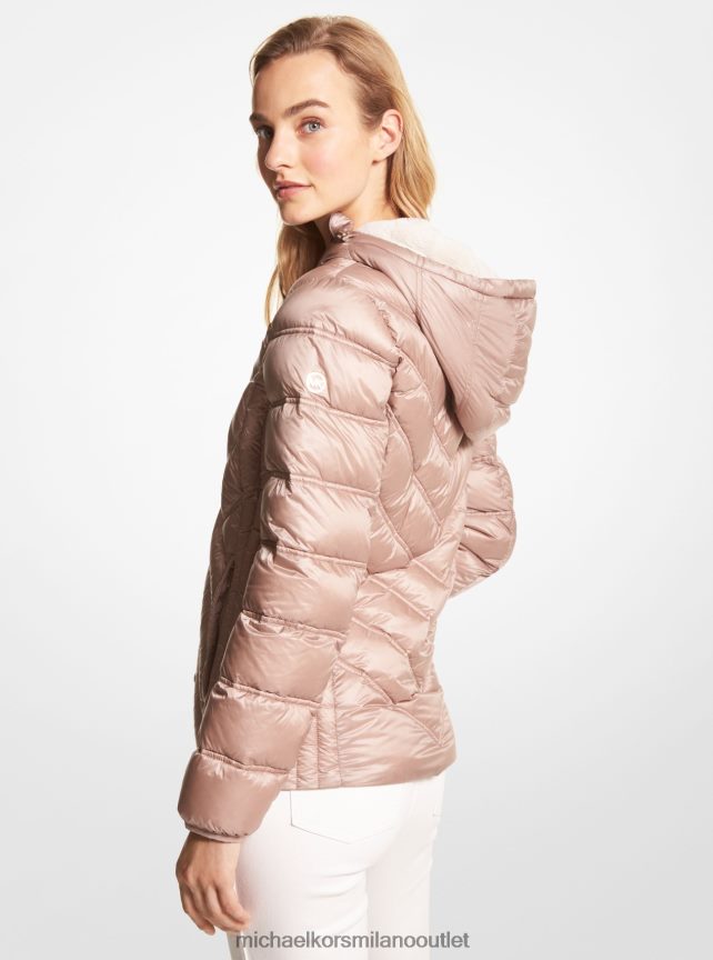 Michael Kors giacca ripiegabile in nylon con cappuccio donne Champagne P06L0L233 vestiario