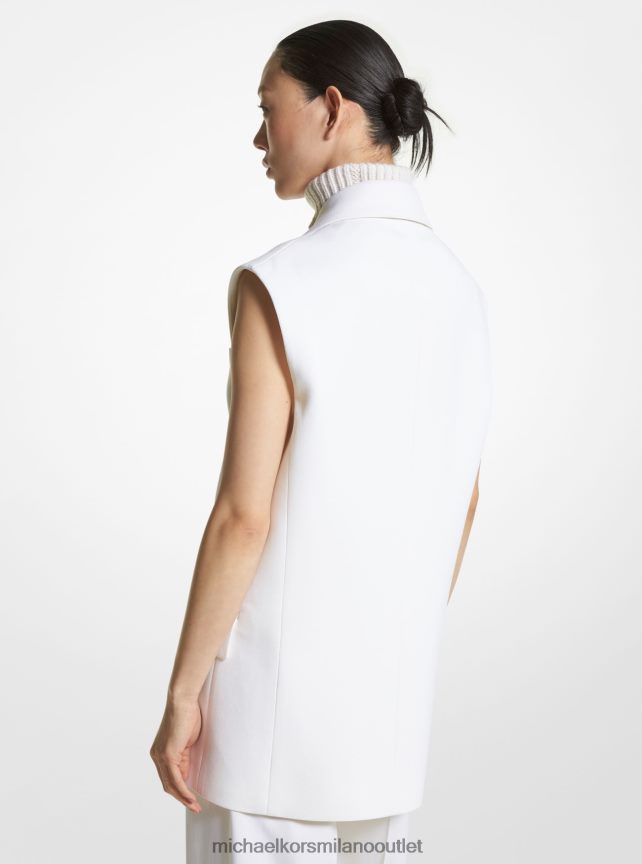 Michael Kors giacca smanicata della collezione in gabardine di lana donne bianco P06L0L3446 vestiario