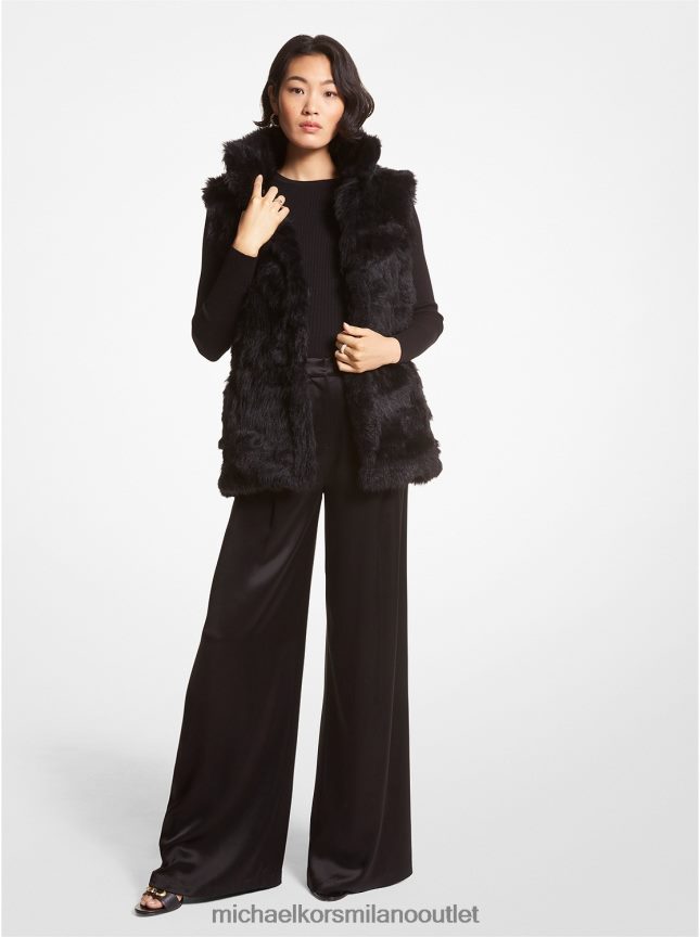 Michael Kors gilet in shearling donne nero P06L0L277 vestiario