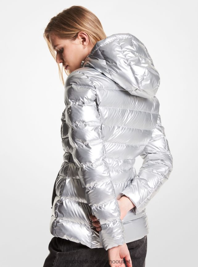 Michael Kors piumino ripiegabile in nylon trapuntato donne argento P06L0L362 vestiario