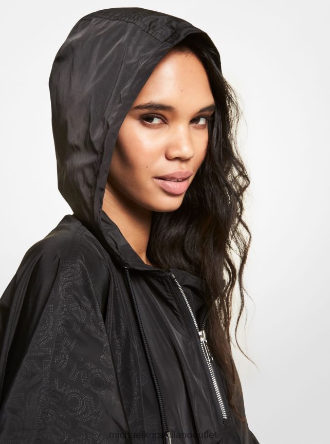 Michael Kors poncho in tessuto con logo donne nero P06L0L335 vestiario