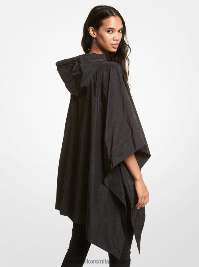 Michael Kors poncho in tessuto con logo donne nero P06L0L335 vestiario