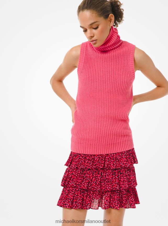 Michael Kors Gonna a balze a strati in viscosa stretch petalo donne combinazione nera P06L0L627 vestiario