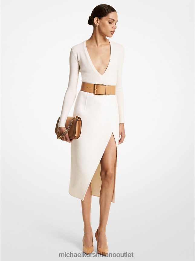 Michael Kors collezione gonna a forbice cashgora double face donne bianco P06L0L3619 vestiario