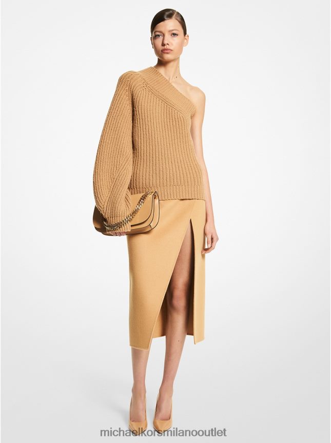 Michael Kors collezione gonna a forbice cashgora double face donne cammello P06L0L3621 vestiario
