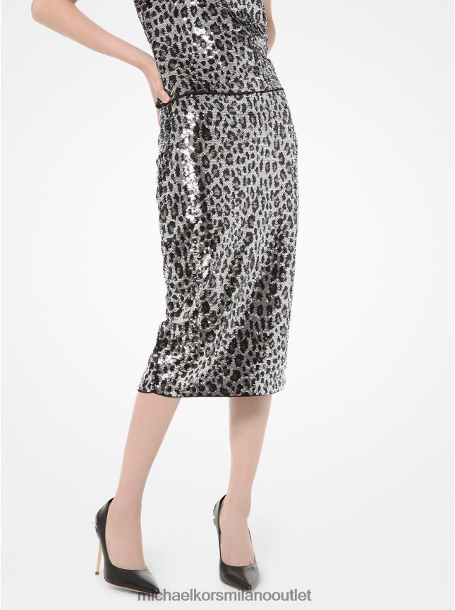 Michael Kors gonna a tubino con paillettes leopardate donne canna di fucile P06L0L621 vestiario