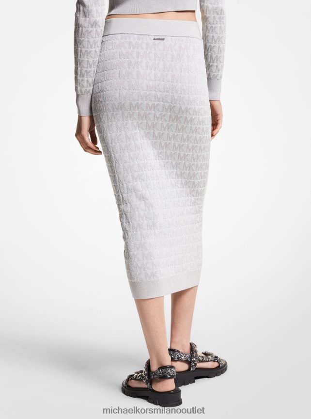 Michael Kors gonna a tubino in jacquard con logo metallico donne nichel P06L0L612 vestiario