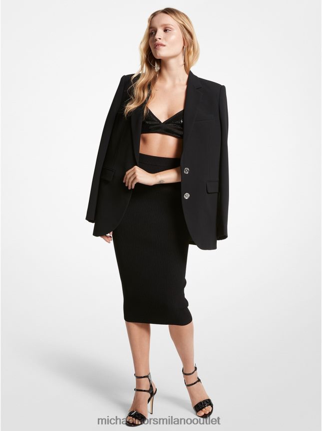 Michael Kors gonna a tubino in viscosa stretch a costine donne nero P06L0L604 vestiario