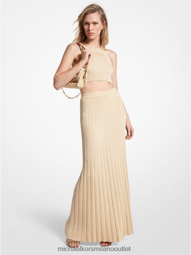 Michael Kors gonna in maglia a coste metallizzate donne oro P06L0L573 vestiario