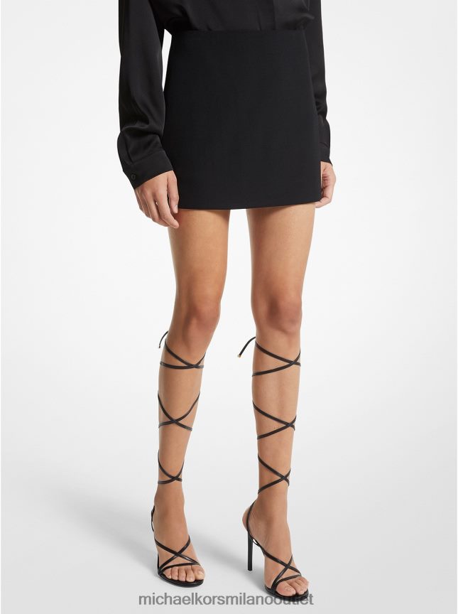 Michael Kors minigonna di collezione in gabardine di lana stretch donne nero P06L0L3467 vestiario