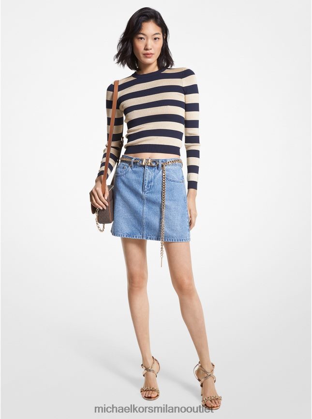 Michael Kors minigonna in denim con cintura donne lavaggio blu angelo P06L0L582 vestiario