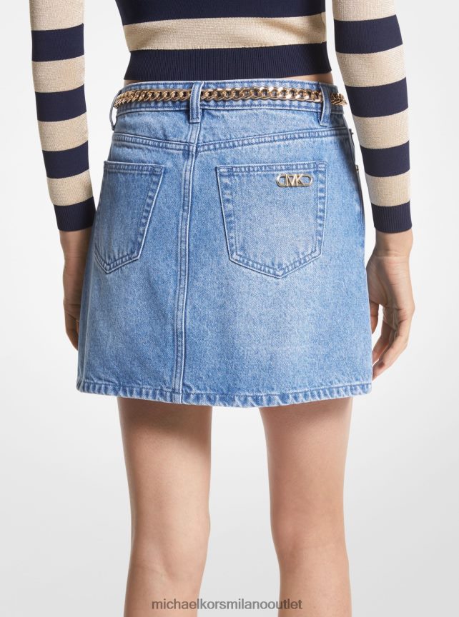 Michael Kors minigonna in denim con cintura donne lavaggio blu angelo P06L0L582 vestiario