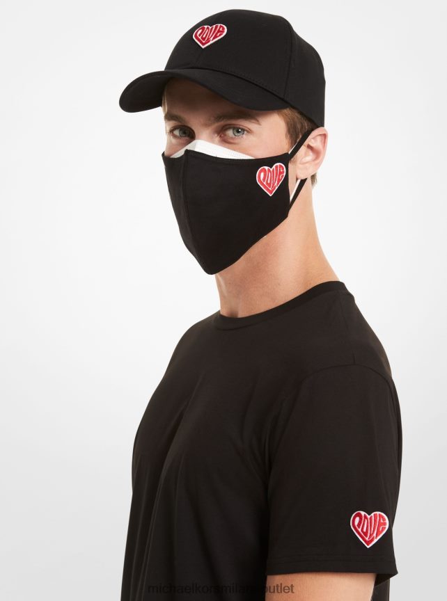 Michael Kors T-shirt unisex in cotone biologico Watch Hunger Stop Love donne nero P06L0L465 vestiario