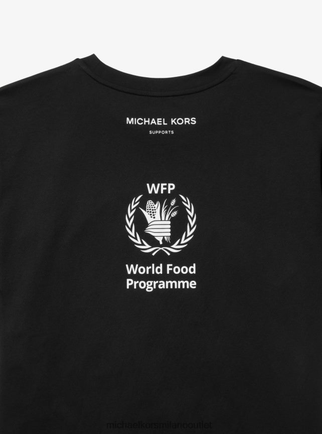 Michael Kors T-shirt unisex in cotone biologico Watch Hunger Stop Love donne nero P06L0L465 vestiario