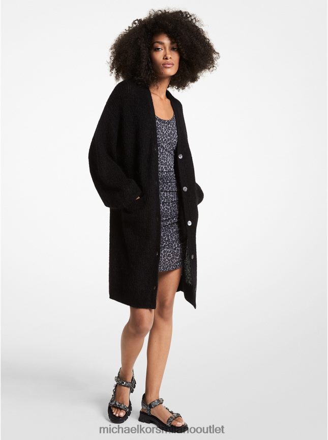 Michael Kors Cardigan con scollo a V in maglia testurizzata donne nero P06L0L526 vestiario