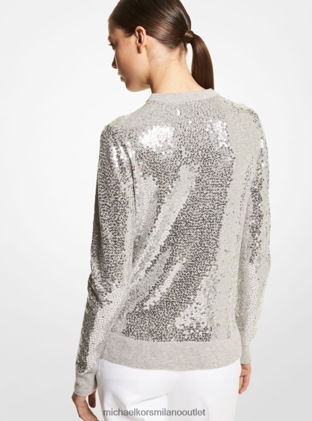 Michael Kors Maglia in cashmere con paillettes della collezione donne grigio perla P06L0L3613 vestiario